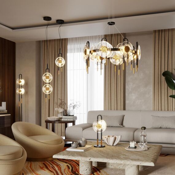 5407/92L MODERN ODL_EX25 135 черный/золото/металл/стекло Люстра LED 92W 3000K 8990Лм MAGNET, изображение 3