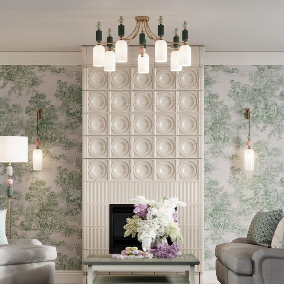 4861/5C CLASSIC ODL_EX21 199 золото/разноцветн./керамика/стекло Люстра потолочная E14 5*40W CANDY, изображение 3