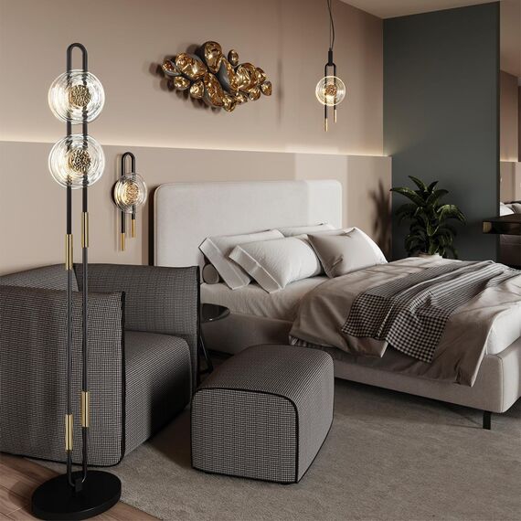 5407/23FL MODERN ODL_EX24 135 черный/золотой/металл/стекло Торшер LED 23W 3000K 1940Лм MAGNET, изображение 3