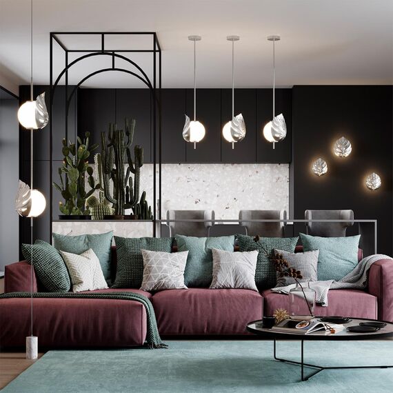 4865/1 MODERN ODL_EX22 81 серебристый/белый/стекло Подвес E14 1*40W JUNGLE, изображение 3