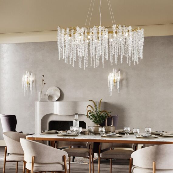 5005/14 HALL ODL23 639 золотой/прозрачный металл/хрусталь Люстра G9 14*40W BANCHE, изображение 3