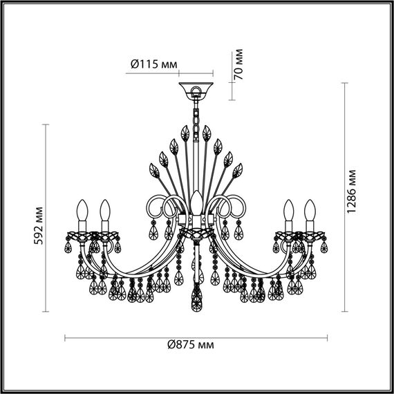 4977/10 HALL ODL23 649 золотой/хрусталь Люстра E14 10*40W VERSIA, изображение 2