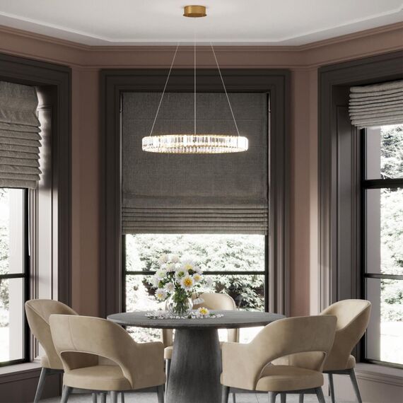 5015/45L L-VISION ODL23 605 золотой/прозрачный металл/хрусталь Люстра LED 45W 4000K 4500Лм VEKIA, изображение 3