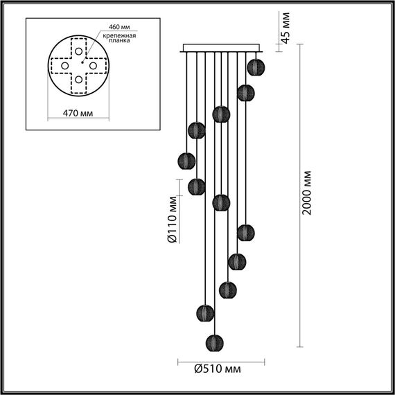 5008/56L L-VISION ODL24 583 золотой/металл/акрил Люстра LED 56W 4000K 4651лм CRYSTAL, изображение 2