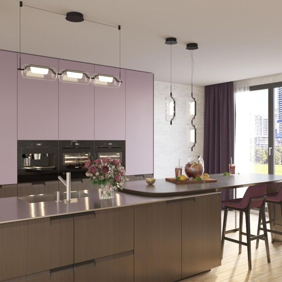 5003/10L L-VISION ODL23 465 черный матовый/прозрачный/стекло Подвес LED 10W 3000K KAVIA, изображение 3