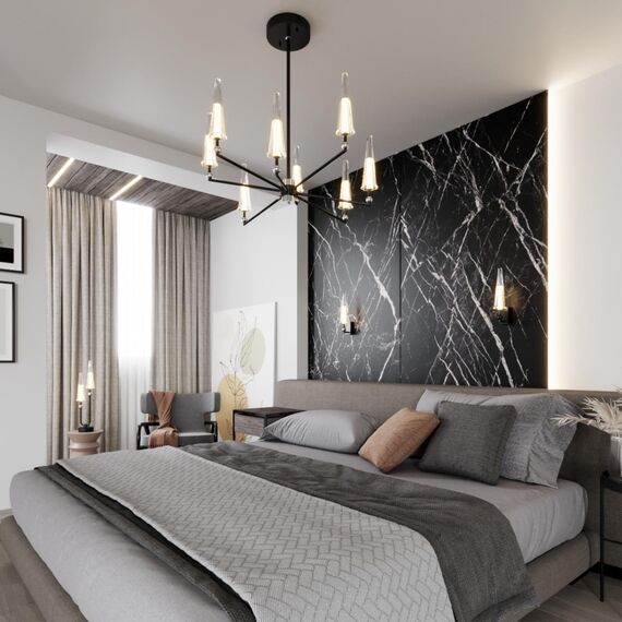 5429/5WL MODERN ODL_EX24 137 черный матов./прозрачный/металл/стекло/акрил Бра LED 5W 3000K 350Лм FUNGO, изображение 3