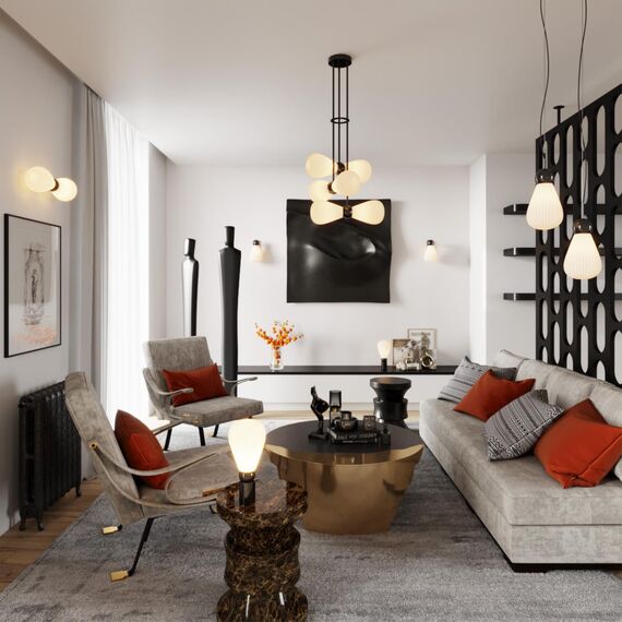 5418/2 MODERN ODL_EX23 19 черный хром/белый матовый/металл/стекло Подвес E14 2*40W ELICA, изображение 3