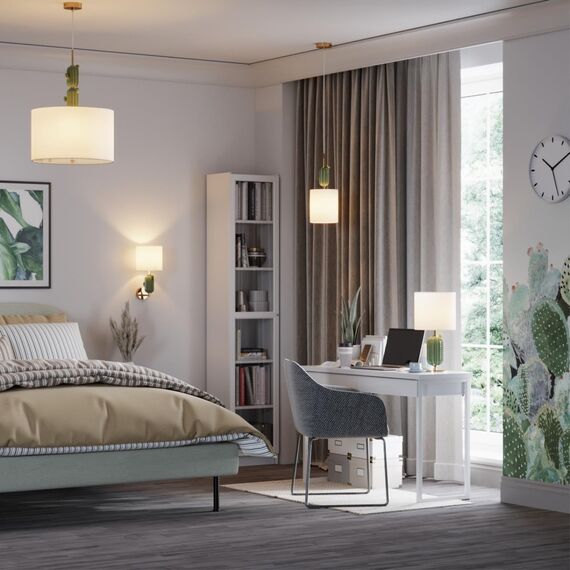 5425/1 MODERN ODL_EX24 147 золотой/зеленый/белый/металл/керамика/ткань Подвес E14 1*40W CACTUS, изображение 3