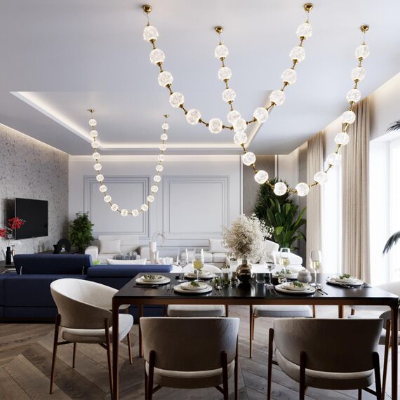 5008/80L L-VISION ODL23 591 золотой/прозрачный/металл/акрил Подвес бусы LED 80W 4000K 4400лм CRYSTAL, изображение 3