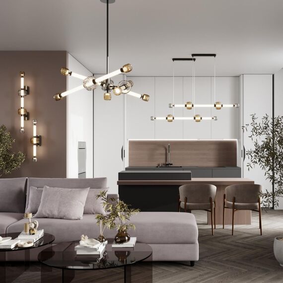 5427/34WL L-VISION ODL_EX24 21 черный хром/белый/дымчатый/коньячный/металл/стекло/акрил Бра LED 34W 3000K KLIFF, изображение 3