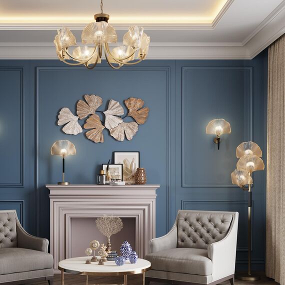 4870/7 HALL ODL_EX22 187 золотой/чёрный/стекло Люстра E14 7*40W VENTAGLIO, изображение 3