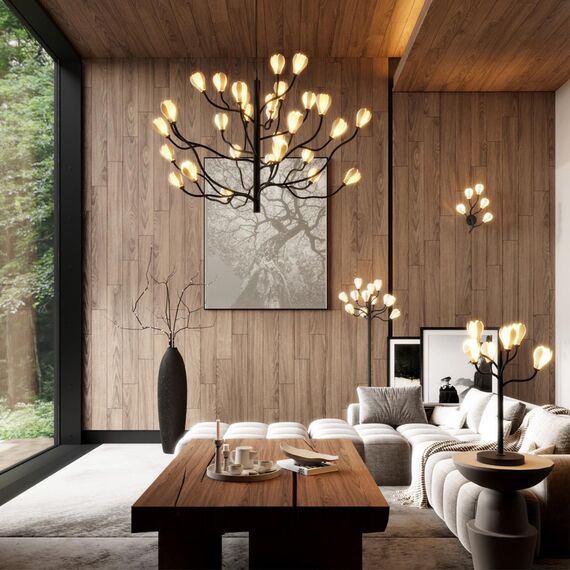 5090/15 MODERN ODL25 561 черный матовый/белый/фарфор Люстра G4 LED 15*5W GARDI, изображение 3