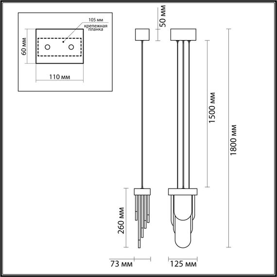 5437/12L HIGHTECH ODL_EX25 101 бронзовый брашинг/металл/смола под алебастр/акрил Подвес LED 12W 3000K 1489Лм FOROS, изображение 2
