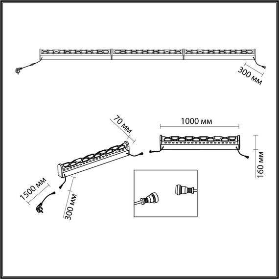 7027/72FL HIGHTECH ODL25 307 Напольный переносной све-к (вкл в розетку) IP20 LED 20W RGBCW с перекл-м цветов с ПДУ A110-240V WATERFALL, изображение 2