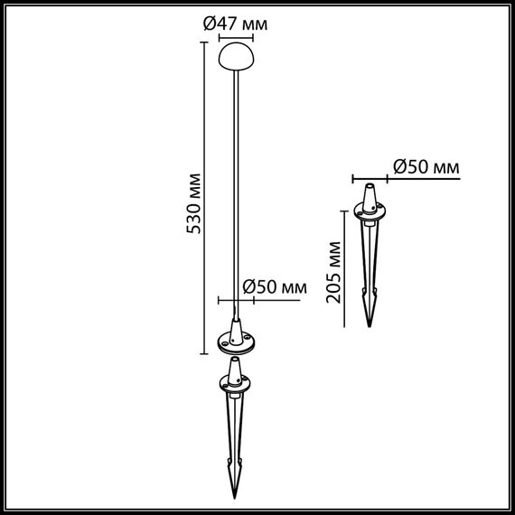 7122/4GL NATURE ODL26 Уличный светильник 530мм акрил/металл IP65 LED 3W 95Лм 24V VERDE, изображение 2
