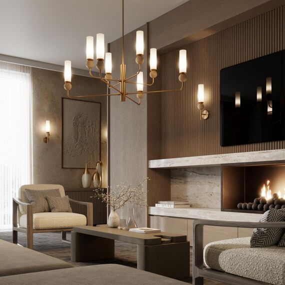 6625/8 MIDCENT ODL25 223 Люстра под латунь/металл/стекло/камень IP20 8*E14 40W 220V LOLLA, изображение 3