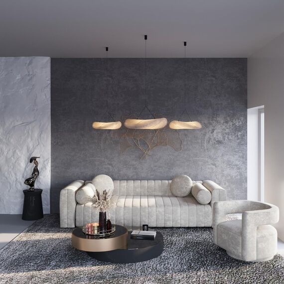 7067/36L L-VISION ODL25 239 Подвесной светильник металл/нетканный шелк/черн IP20 LED 30W 3000/3500/4000K 220V SILK, изображение 3