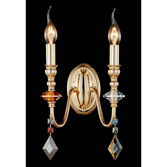 Бра Crystal Lux MERCEDES AP2 GOLD/COLOR, изображение 2