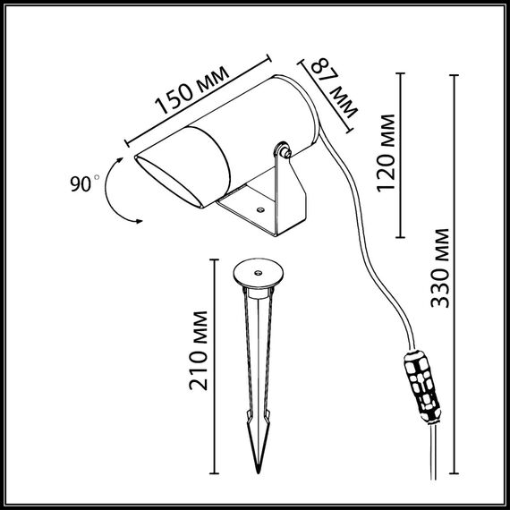 6647/15GL3 NATURE ODL26 Уличный светильник металл/металл IP65 LED 15W 3000K 60° 220-240V STIMA, изображение 2