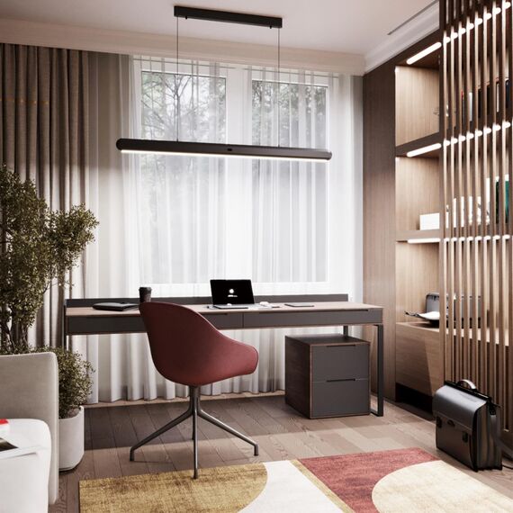 6641/40L HIGHTECH ODL24 279 металл/черный/акрил Подвесной светильник IP20 LED 40W 3000K 220V с датчиком движения и диммером яркости SATRION, изображение 3