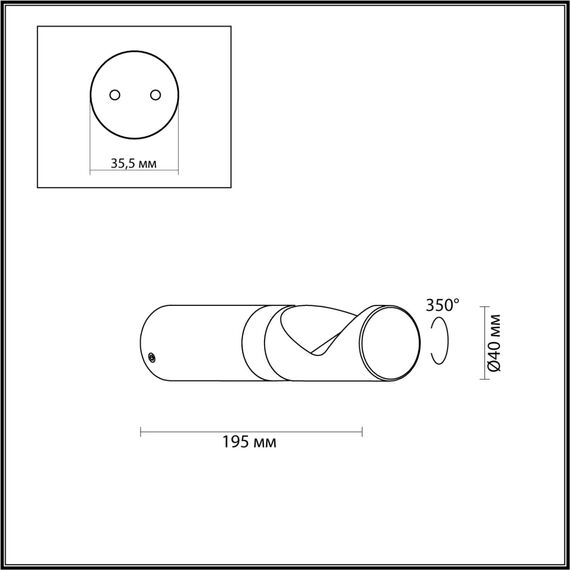 7021/3WL NATURE ODL25 711 Уличный настенный светильник поворотный на 350° IP65 LED 3W 3000K 60° AC110-240V BAMBOO, изображение 2