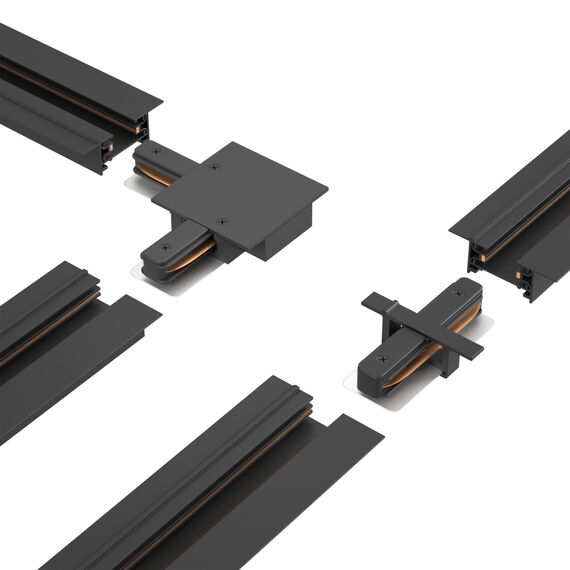 Шинопровод встраиваемый однофазный с питанием и заглушкой Crystal Lux CLT 0.121 01 L2000 BL, изображение 5