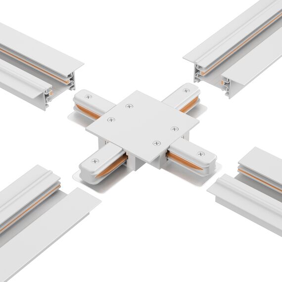 Соединитель X-образный (однофазный) для встраиваемого шинопровода Crystal Lux CLT 0.2211 04 WH, изображение 4