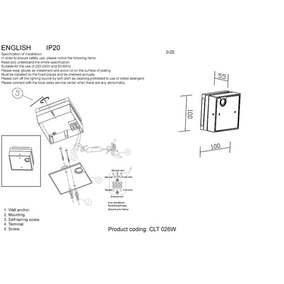 Бра Crystal Lux CLT 026W WH, изображение 6