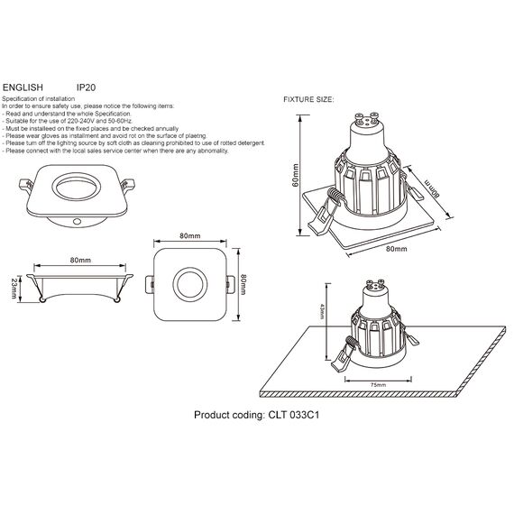 Светильник встраиваемый Crystal Lux CLT 033C1 WH, изображение 3