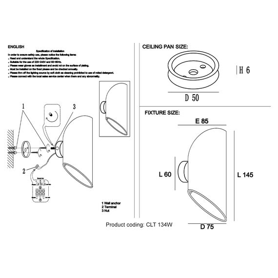 Бра Crystal Lux CLT 134W WH, изображение 3