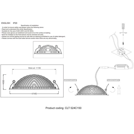 Светильник встраиваемый Crystal Lux CLT 524C150 WH, изображение 4