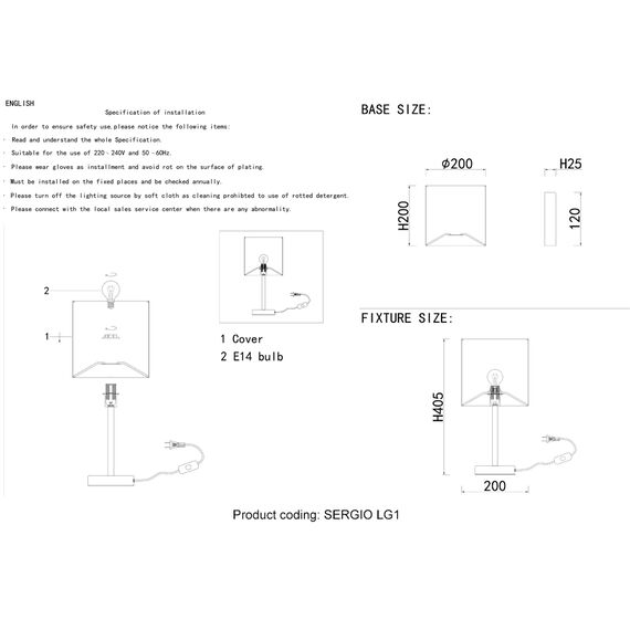 Настольная лампа Crystal Lux SERGIO LG1 NICKEL, изображение 5