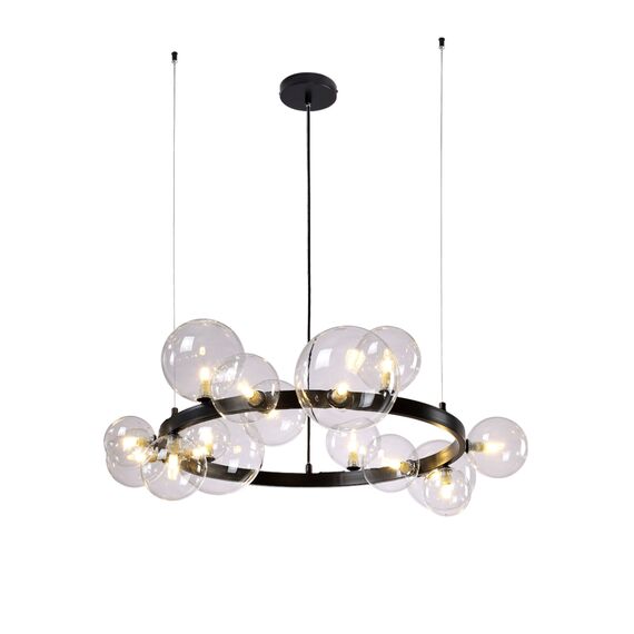 Люстра Crystal Lux AGATA SP15 V2 BLACK/TRANSPARENTE, изображение 2