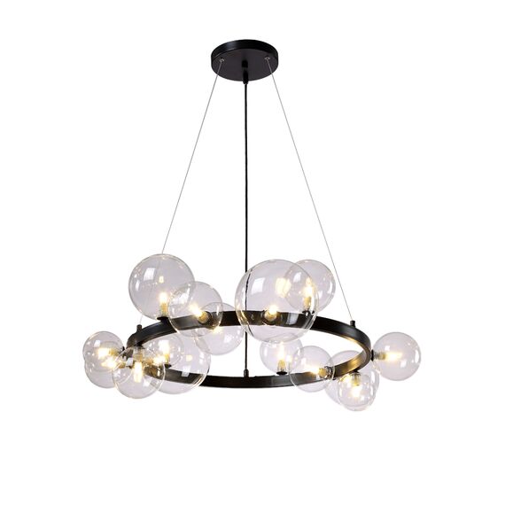 Люстра Crystal Lux AGATA SP15 V2 BLACK/TRANSPARENTE, изображение 3