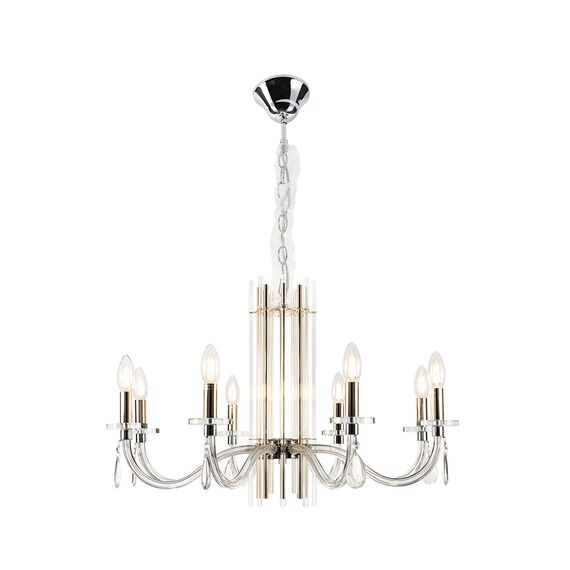 Люстра Crystal Lux AURELIO SP8 GOLD+CHROME/TRANSPARENT, изображение 2