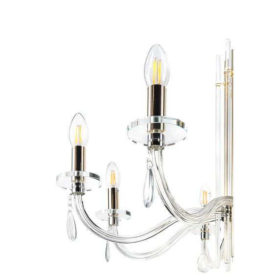 Люстра Crystal Lux AURELIO SP8 GOLD+CHROME/TRANSPARENT, изображение 3