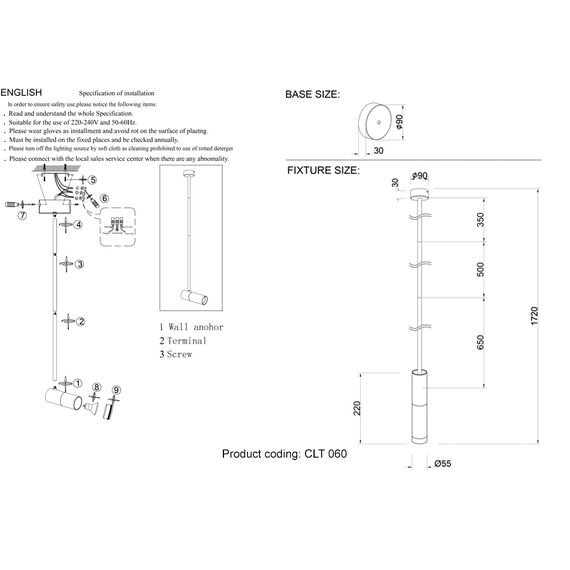 Основание светильника Crystal Lux CLT 060_01 BS, изображение 3