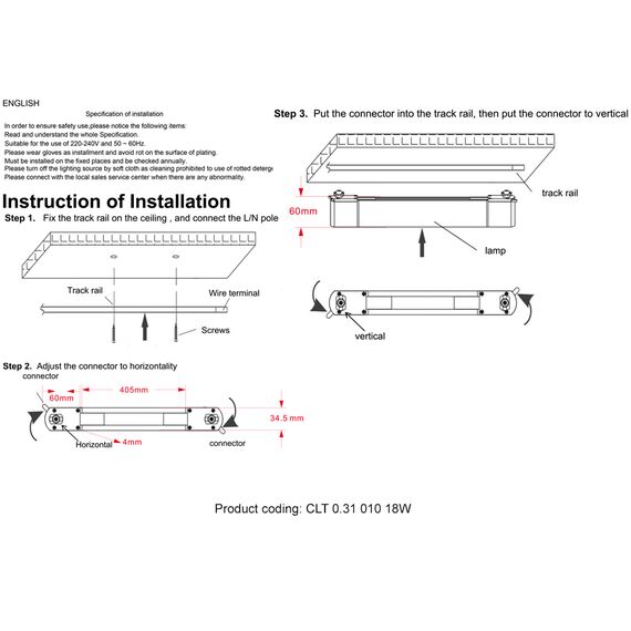 Светильник однофазный Crystal Lux CLT 0.31 010 18W BL T4000K, изображение 2