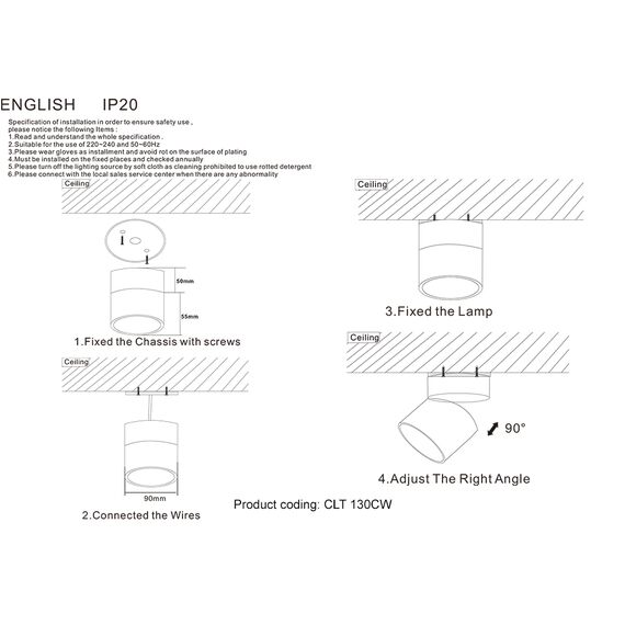 Светильник потолочный Crystal Lux CLT 130CW WH, изображение 3