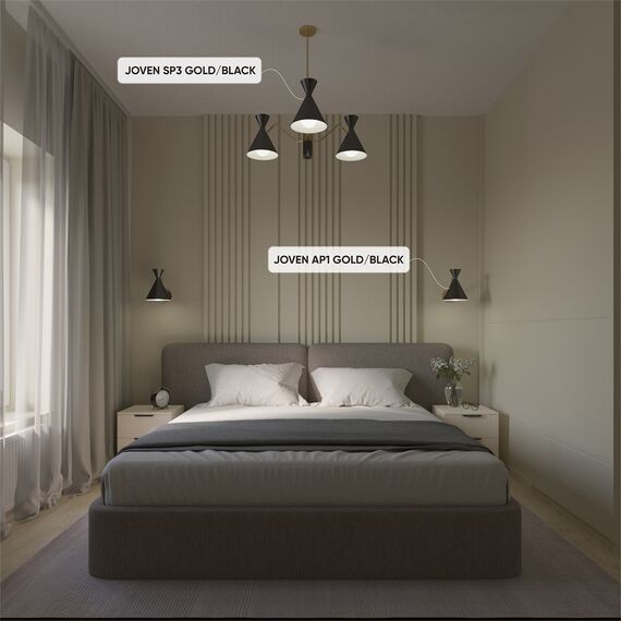 Бра Crystal Lux JOVEN AP1 GOLD/BLACK, изображение 3