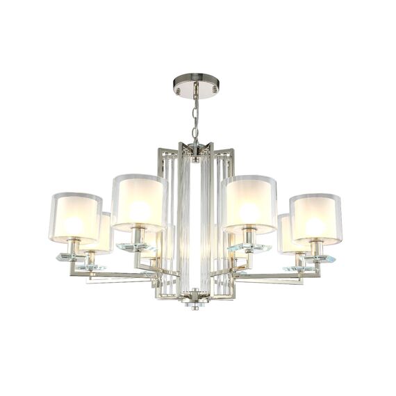 Люстра Crystal Lux NICOLAS SP-PL8 NICKEL/WHITE, изображение 4