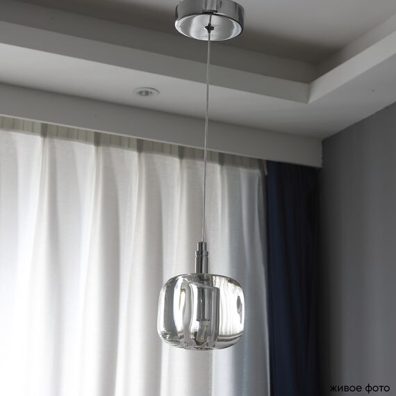 Светильник подвесной Crystal Lux BOX SP1 CHROME/TRANSPARENT, изображение 4
