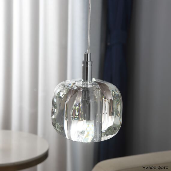 Светильник подвесной Crystal Lux BOX SP1 CHROME/TRANSPARENT, изображение 6