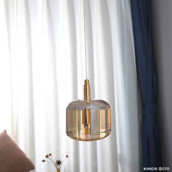 Светильник подвесной Crystal Lux BOX SP1 GOLD/AMBER, изображение 7