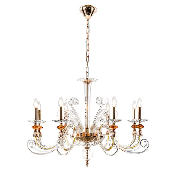 Люстра Crystal Lux CATARINA SP8 V2 GOLD/TRANSPARENT-COGNAC, изображение 2