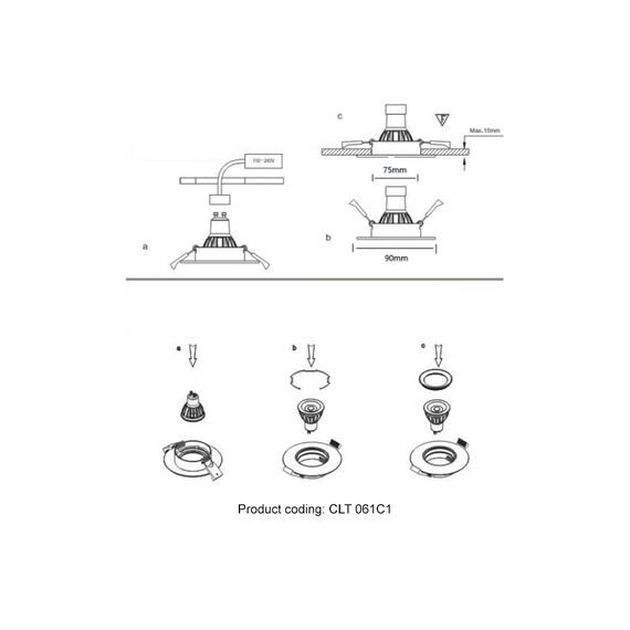 Светильник встраиваемый Crystal Lux CLT 061C1 GO, изображение 4