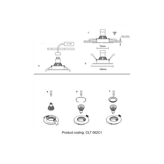 Светильник встраиваемый Crystal Lux CLT 062C1 BL, изображение 3
