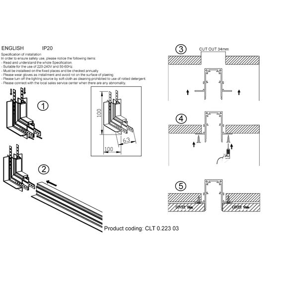 Внешний соединитель угловой для встраиваемого магнитного шинопровода Crystal Lux CLT 0.223 03 WH, изображение 2