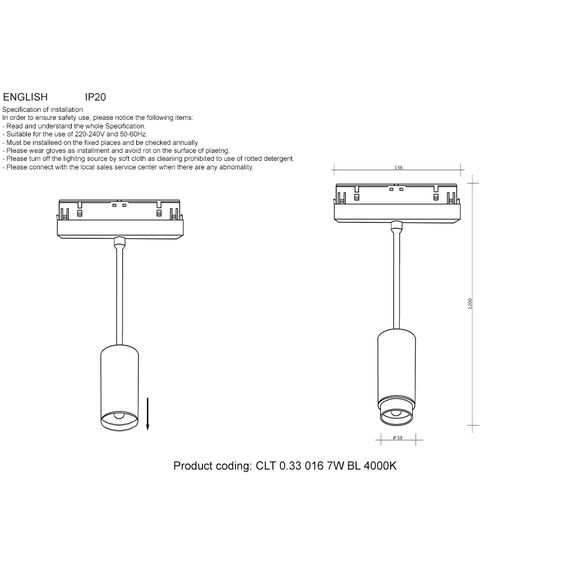Светильник трековый магнитный Crystal Lux CLT 0.33 016 7W BL 4000K, изображение 4