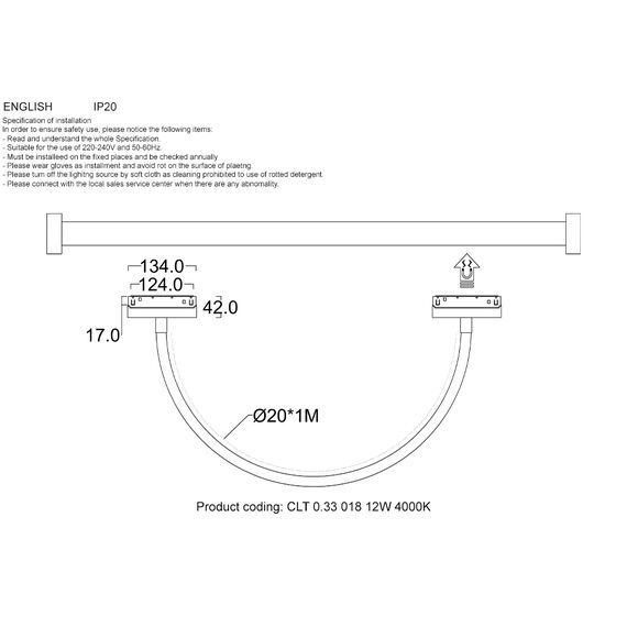 Светильник трековый магнитный Crystal Lux CLT 0.33 018 12W BL 4000K, изображение 2